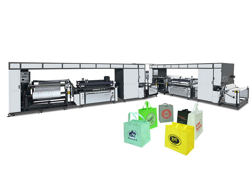ONL-12010-II - ZWEIFARBIGE ROLLE-ZU-ROLLE-VLIESSTOFF-SIEBDRUCKMASCHINE